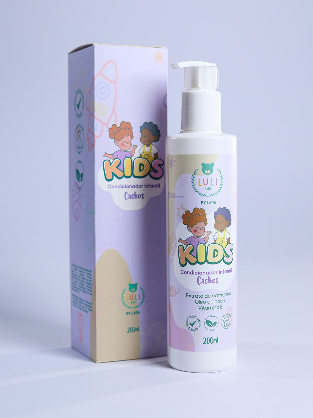 Condicionador Infantil Cachos Kids 200ml - Linha By Lara