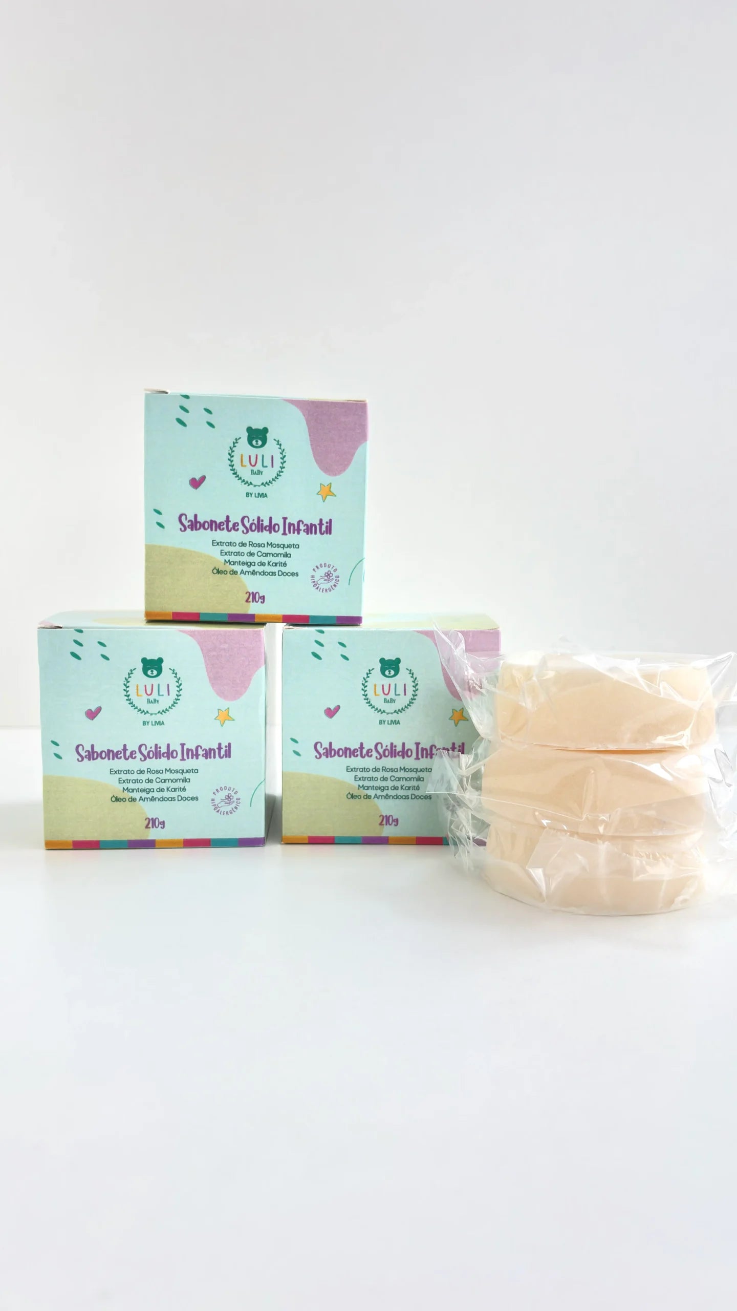 Sabonete Sólido Infantil em Triplo