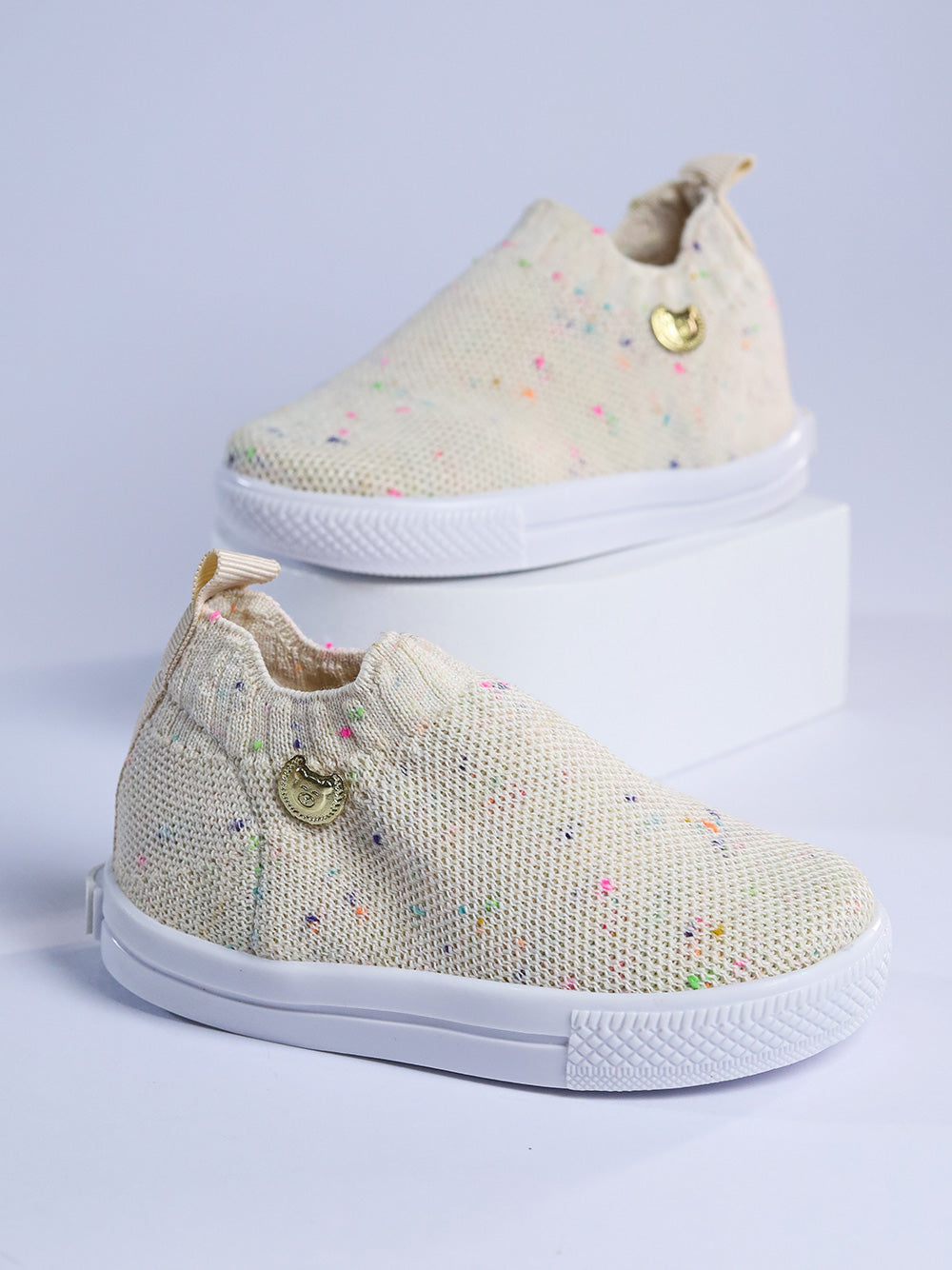 Tênis Meia - Bege com pontinhos