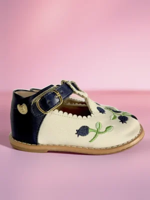 Sapatilha Mary Jane Tulipa - Off e Navy