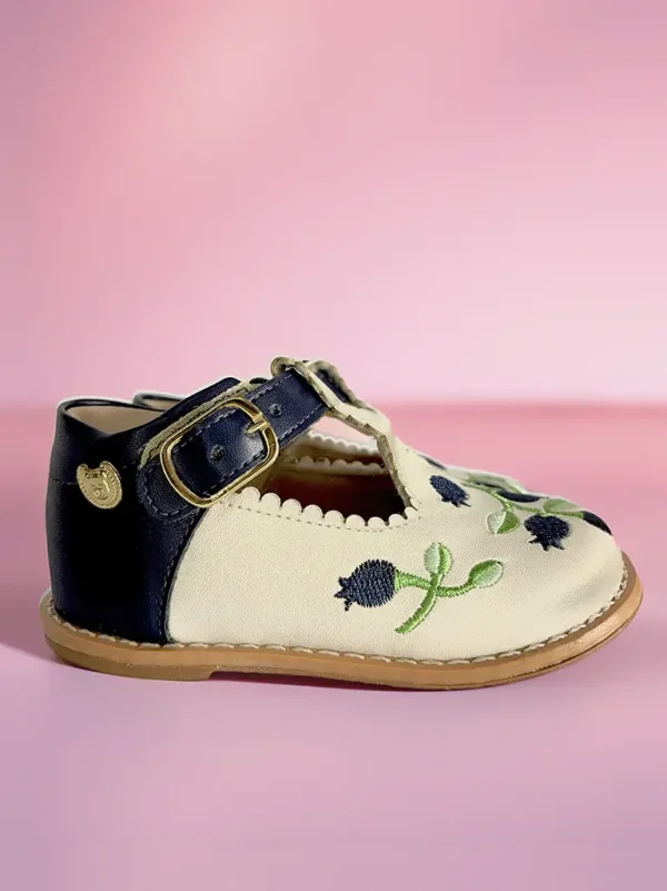 Sapatilha Mary Jane Tulipa - Off e Navy